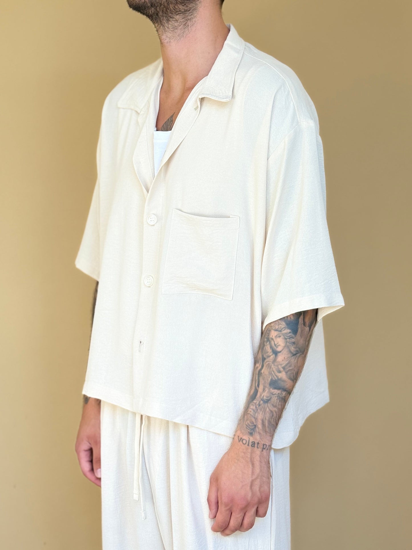 NOAH CROP SHIRT - NATURALE