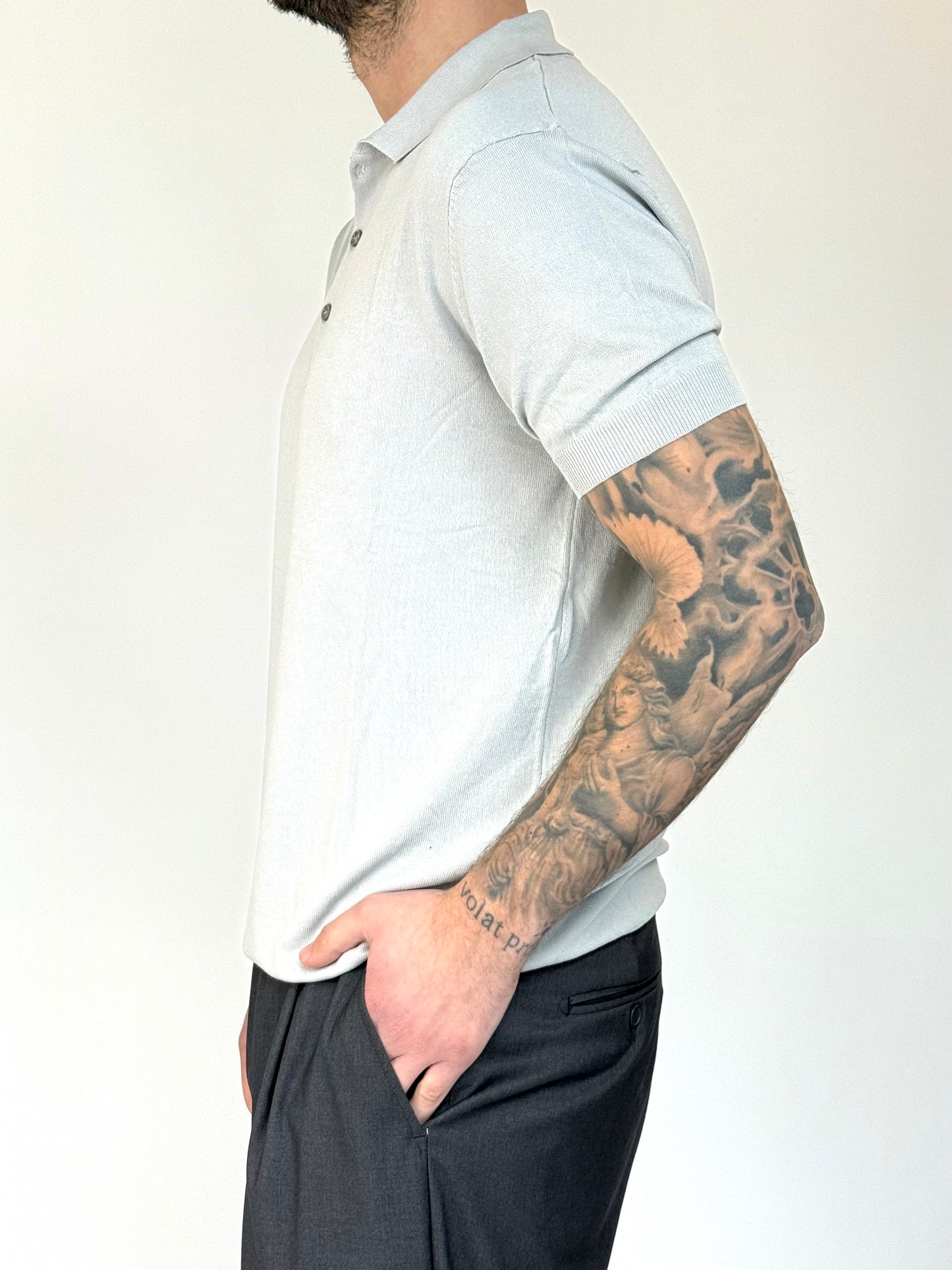 POLO BASIC IN FILO - GRIGIO PERLA