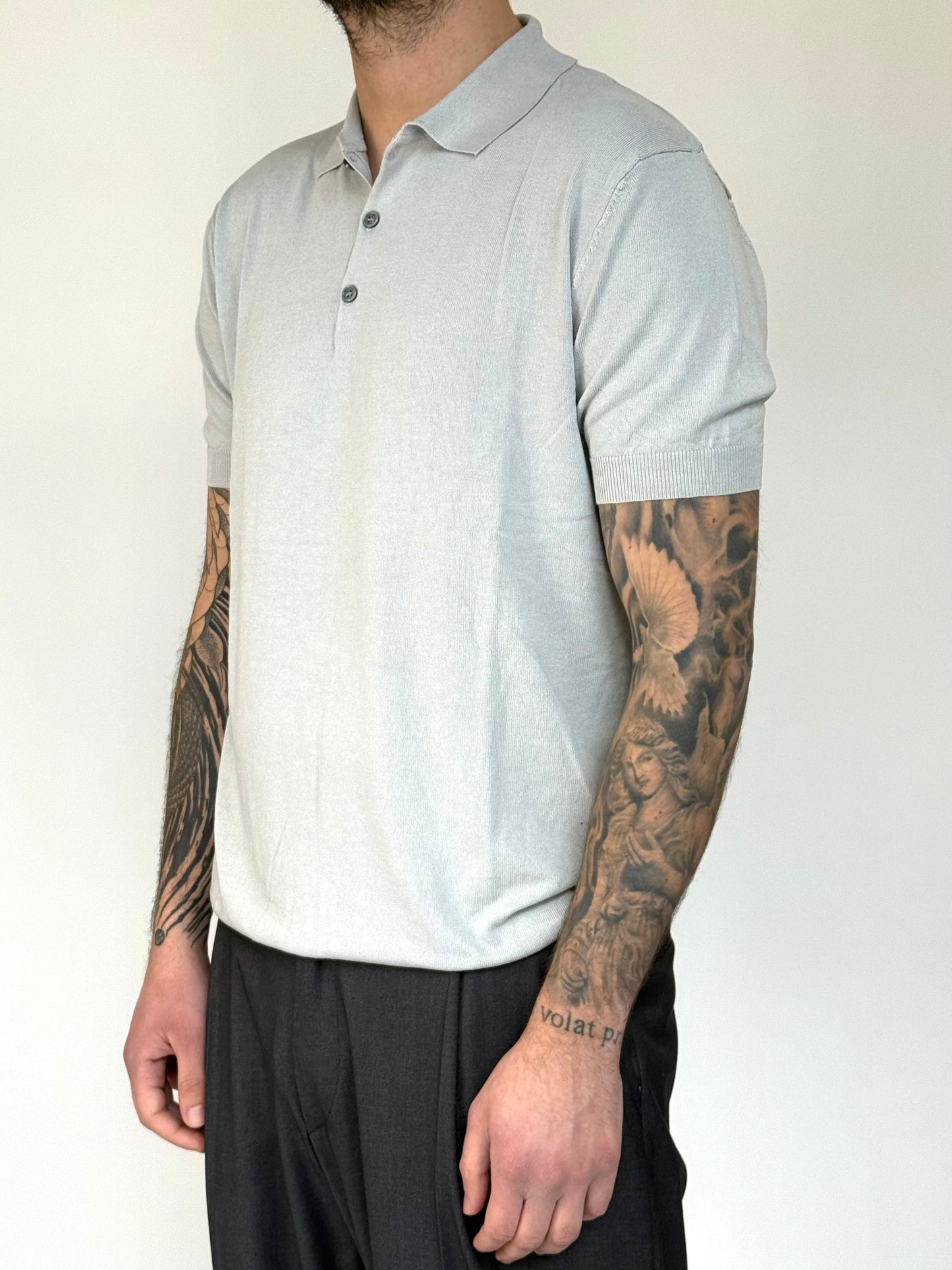 POLO BASIC IN FILO - GRIGIO PERLA