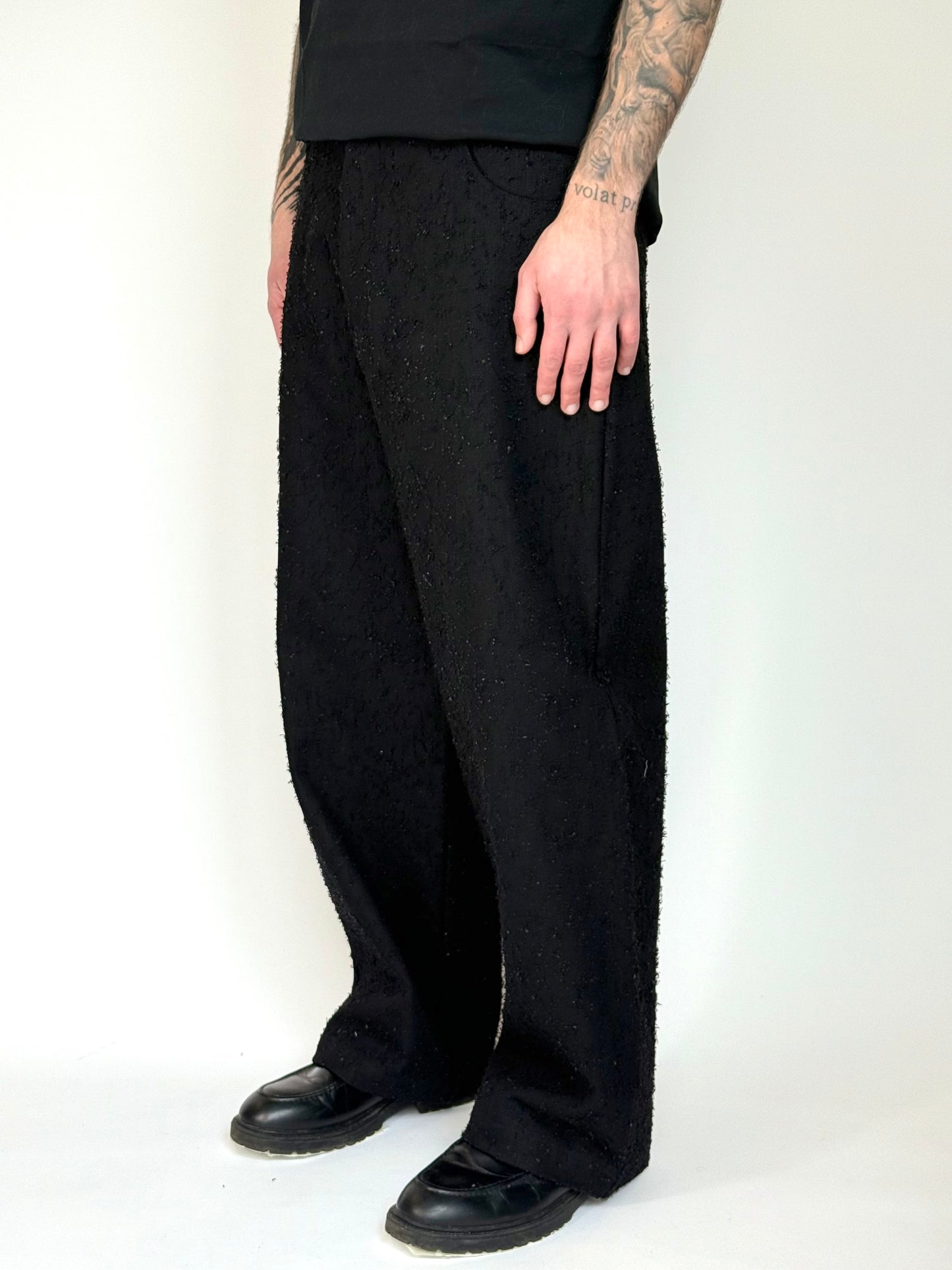 LASER WIDE DENIM - NERO