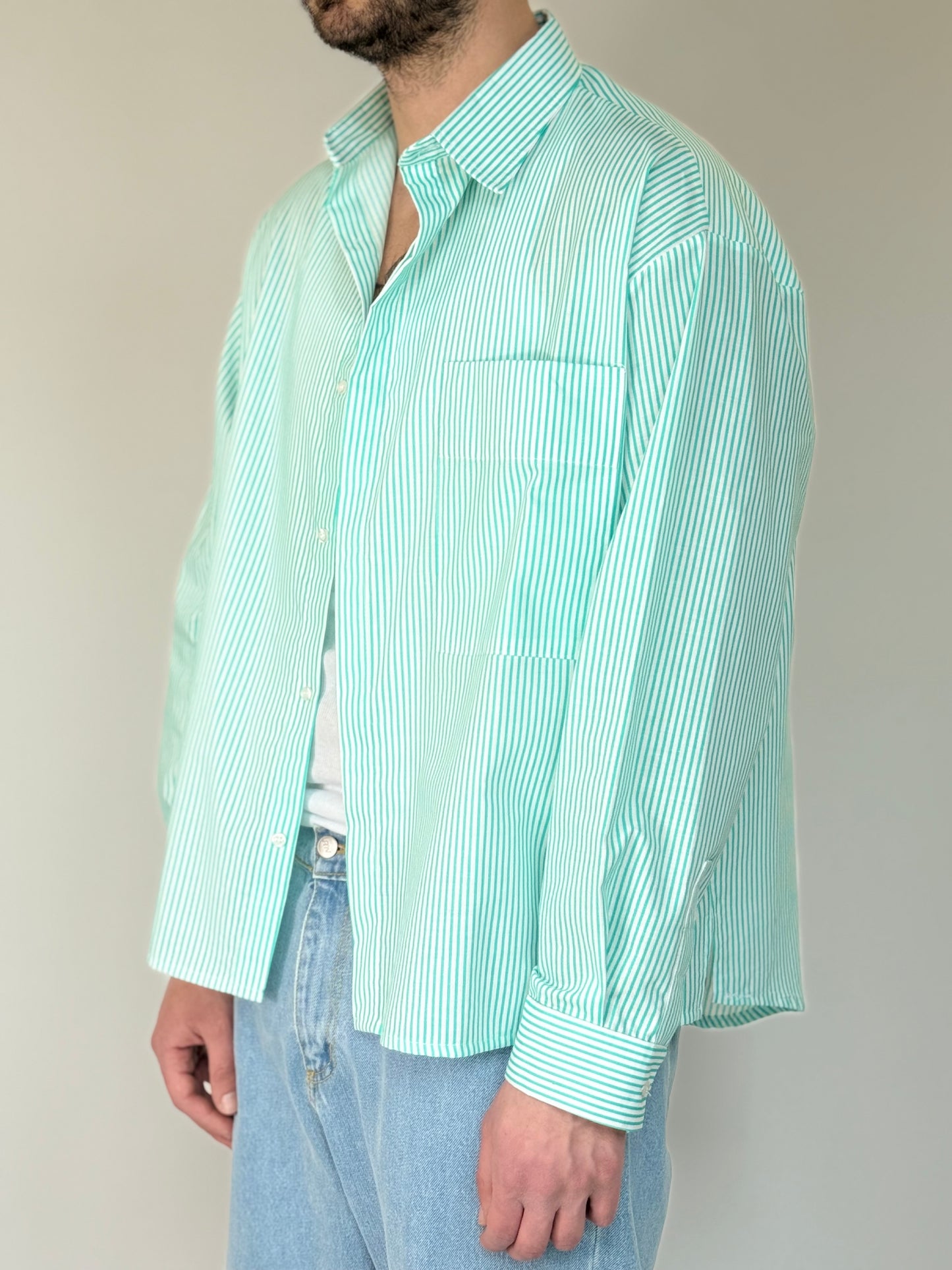 DIERRE CROP SHIRT - RIGATA VERDE