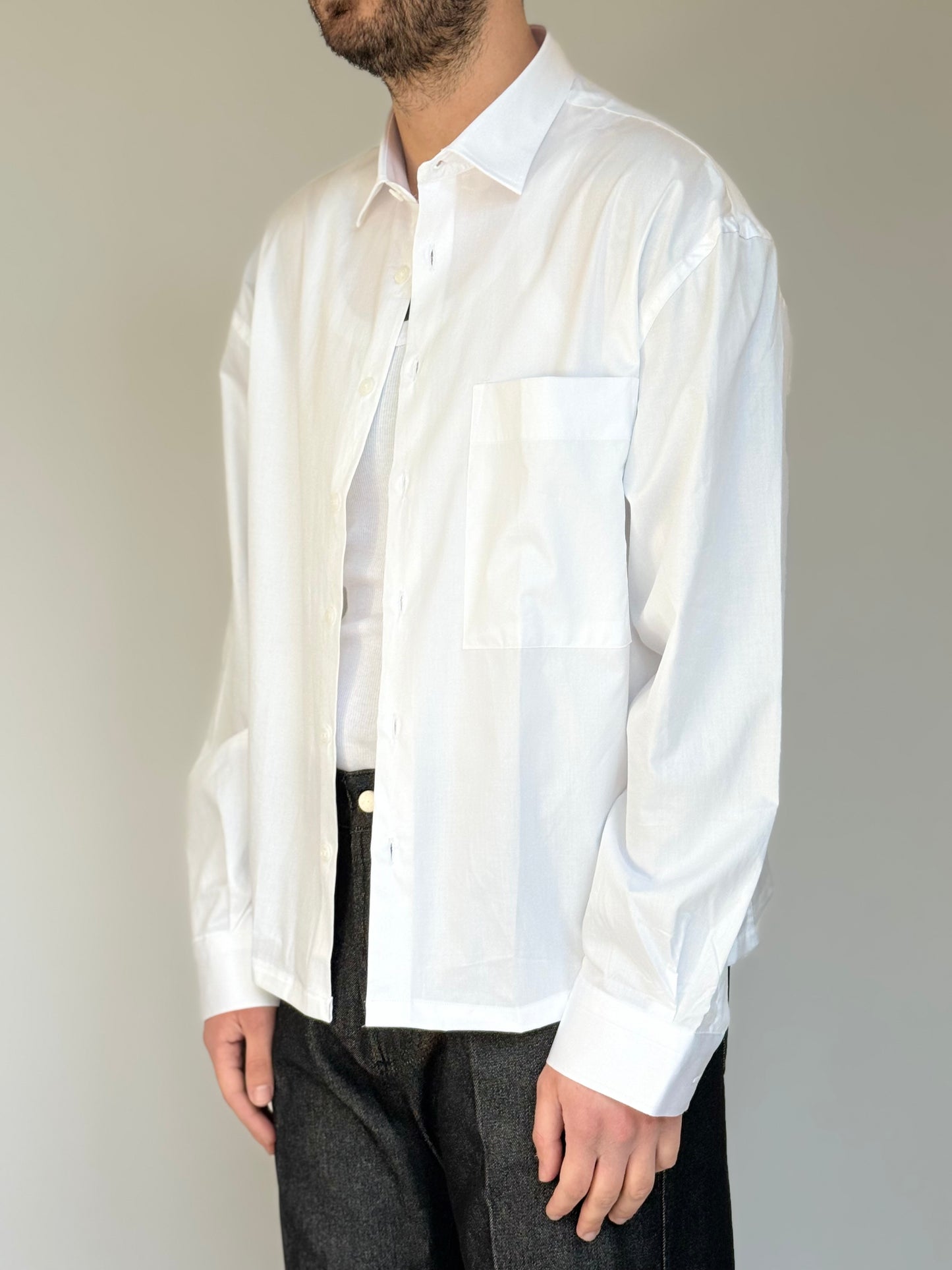 CAMICIA BOXY IN COTONE - BIANCA