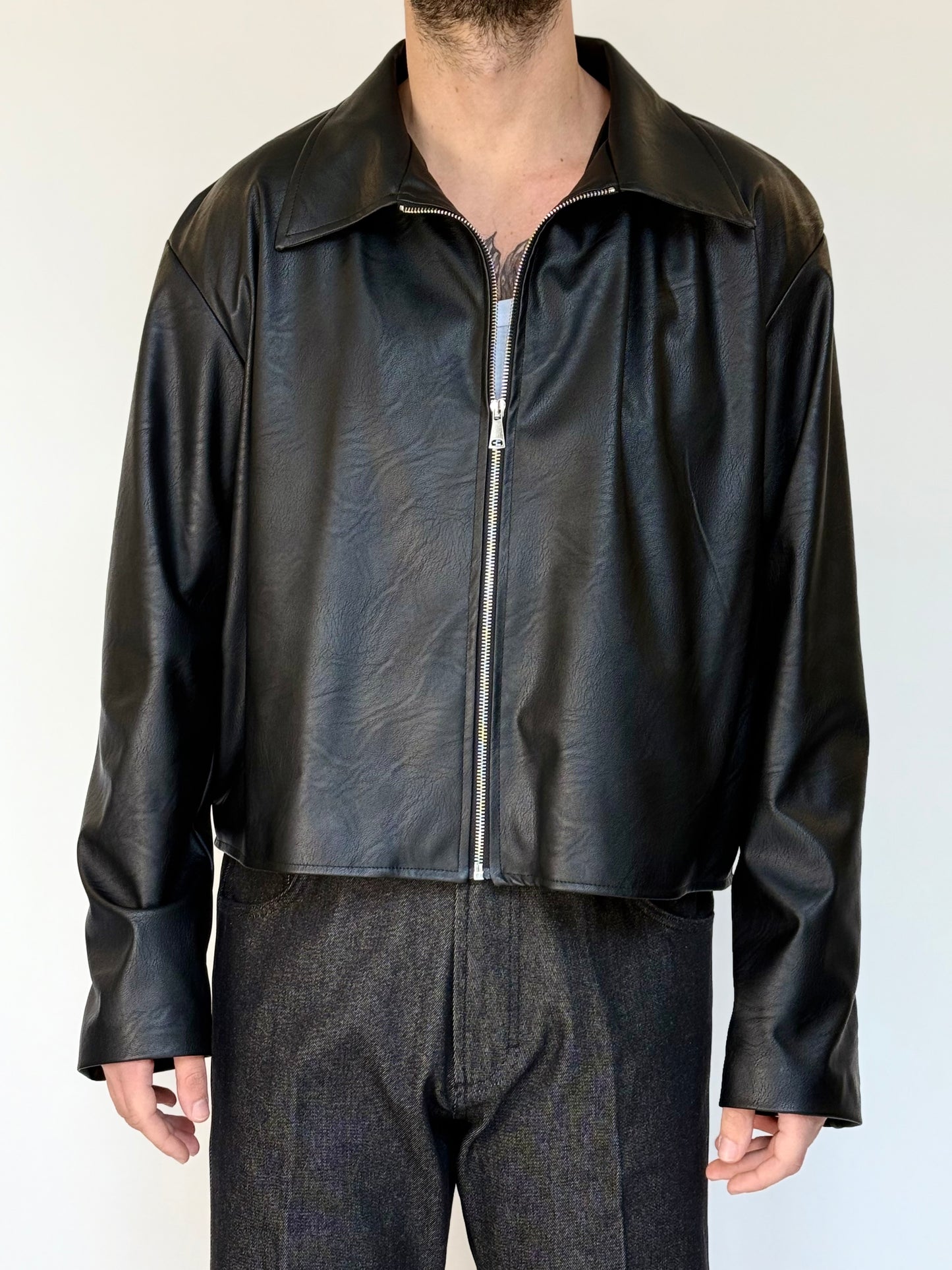 ECO LEATHER CROP JACKET