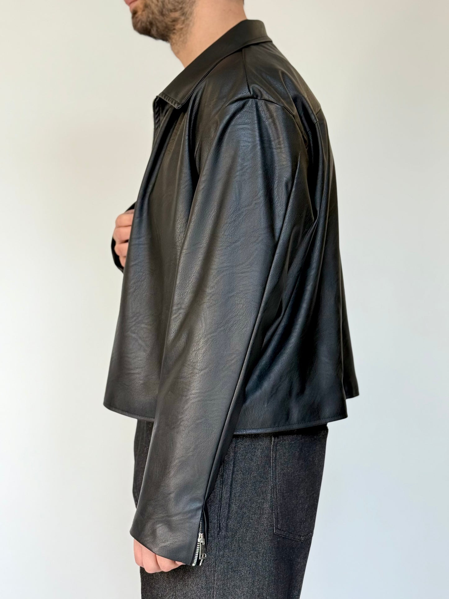 ECO LEATHER CROP JACKET