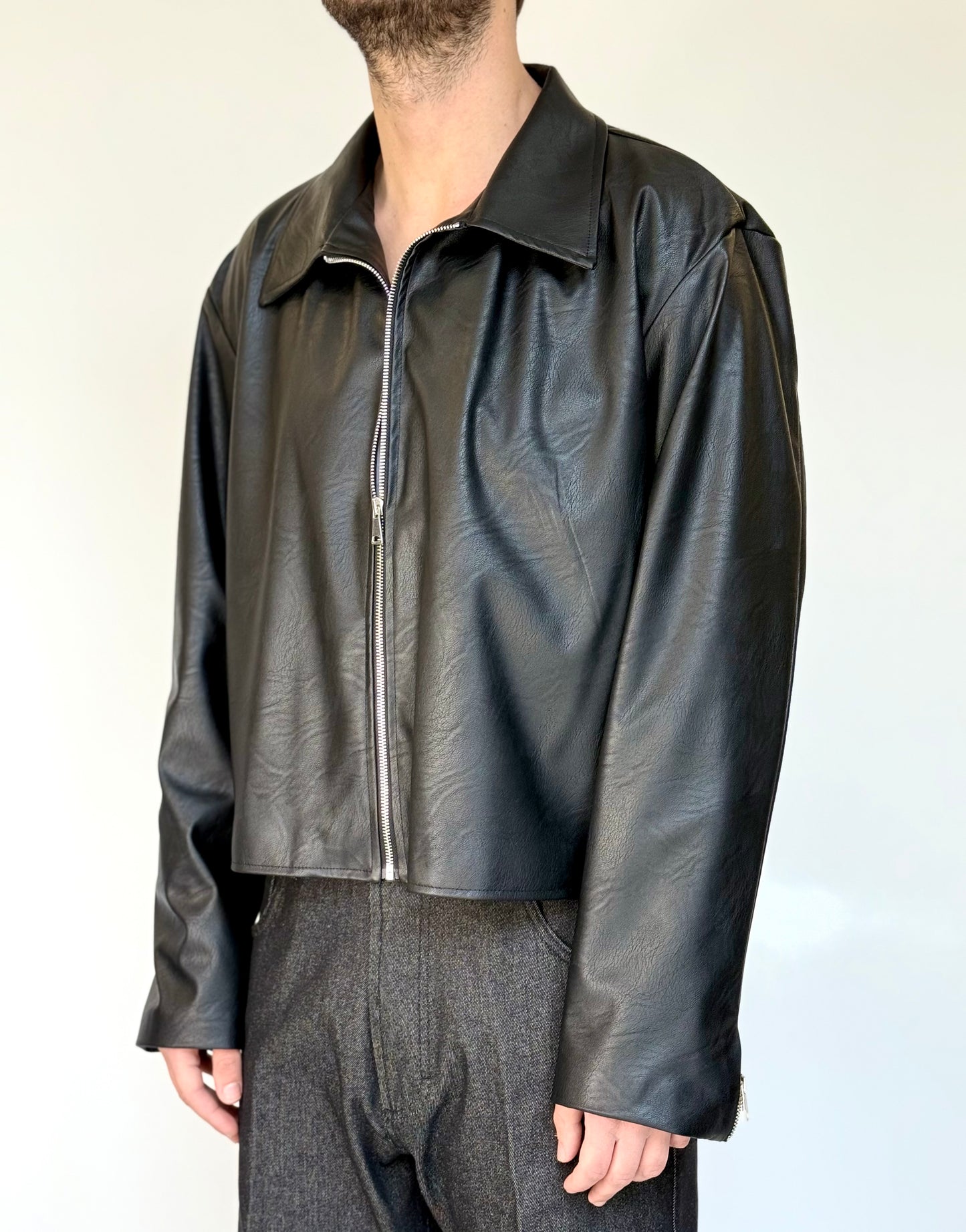 ECO LEATHER CROP JACKET