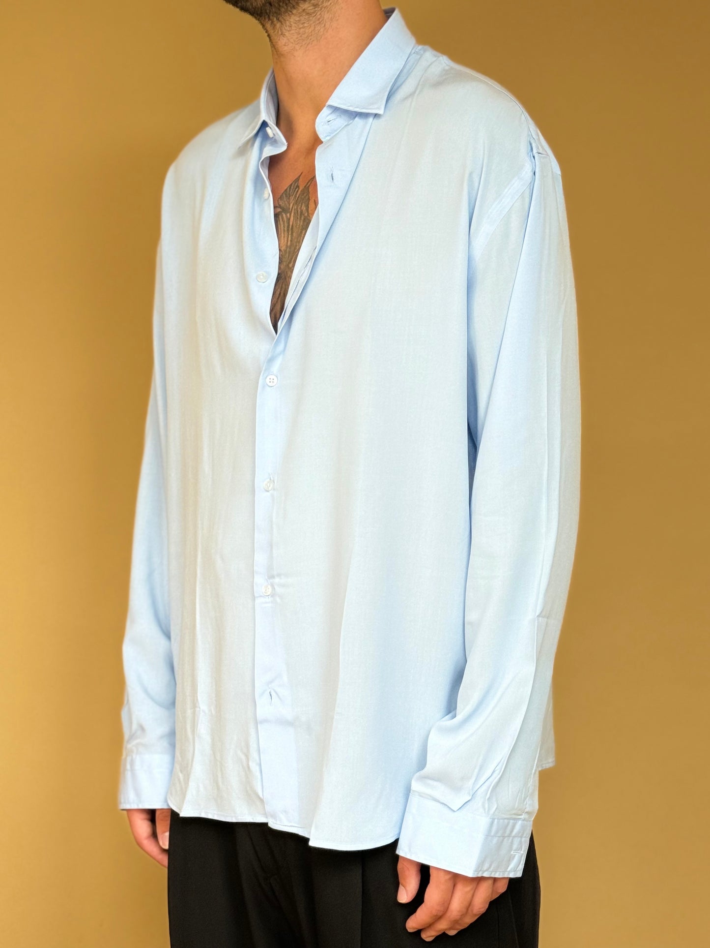CAMICIA IN VISCOSA - CIELO