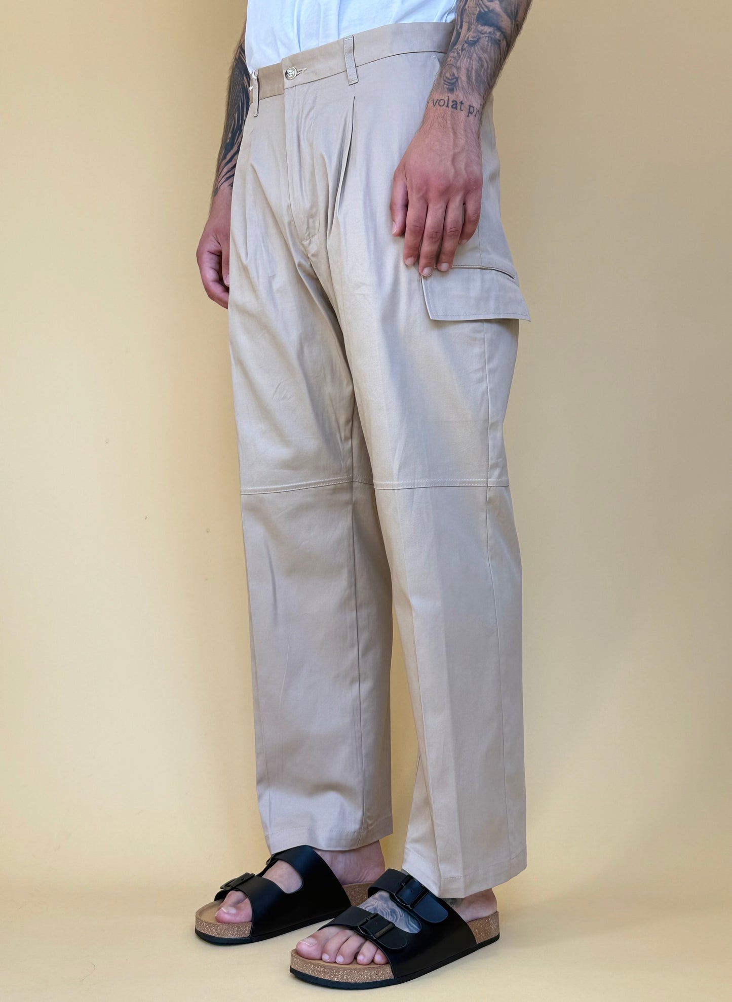 CARGO IN GABARDINA TASCHE ASIMMETRICHE - BEIGE