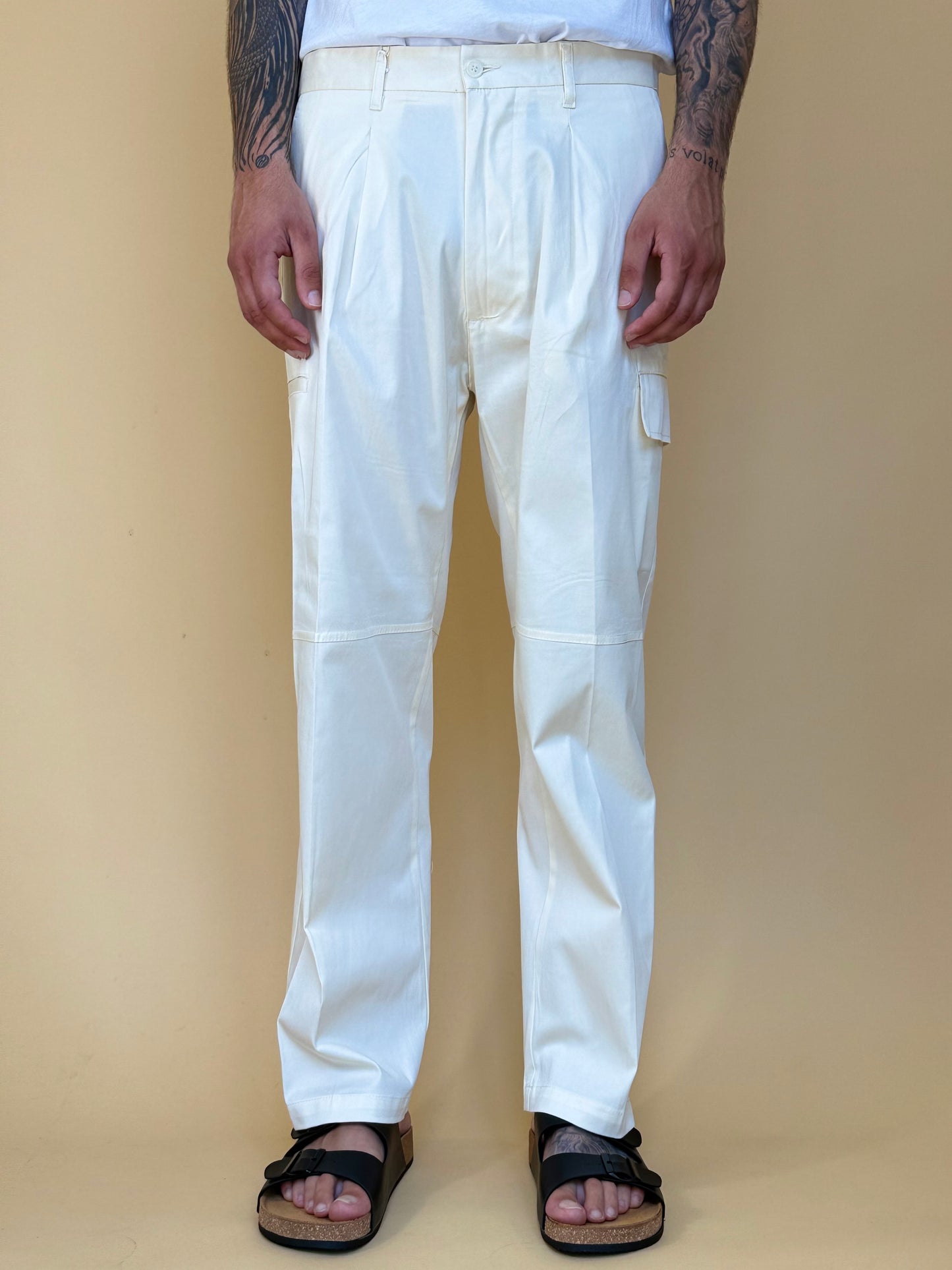 CARGO IN GABARDINA TASCHE ASIMMETRICHE - PANNA