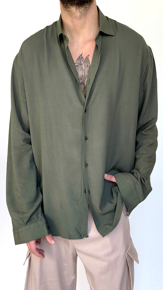 CAMICIA IN VISCOSA - VERDE MILITARE
