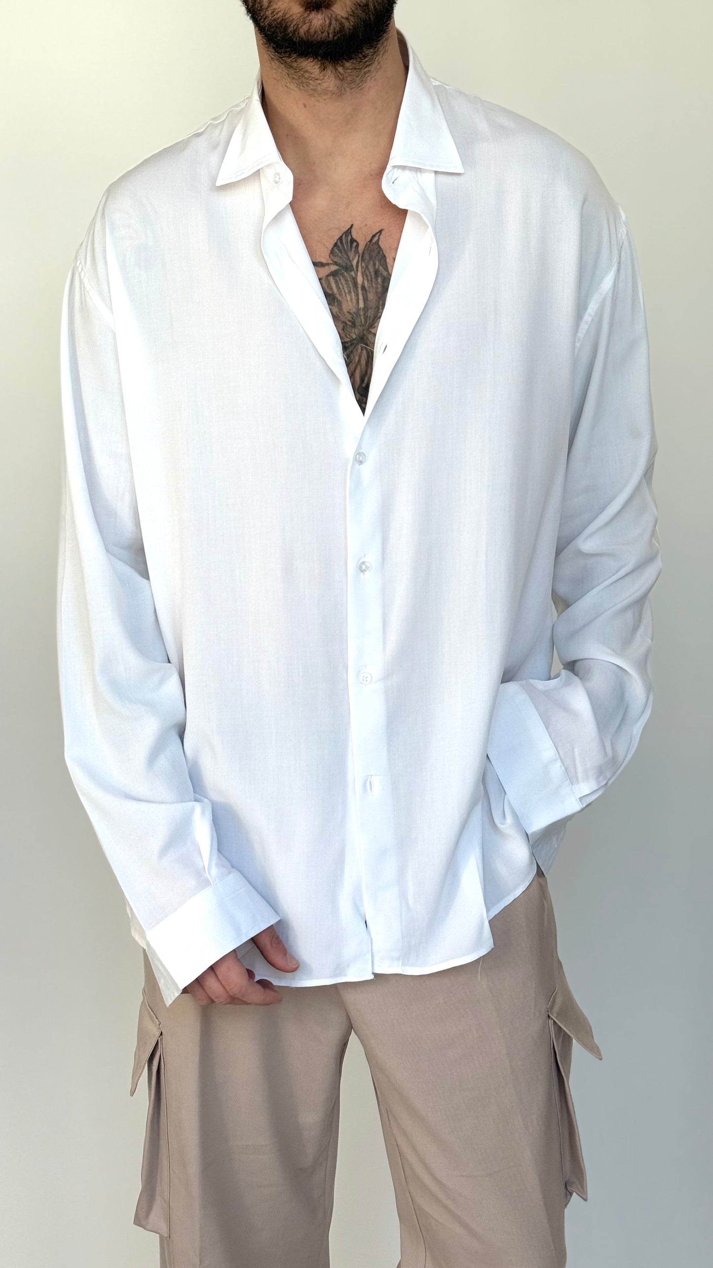 CAMICIA IN VISCOSA - BIANCA