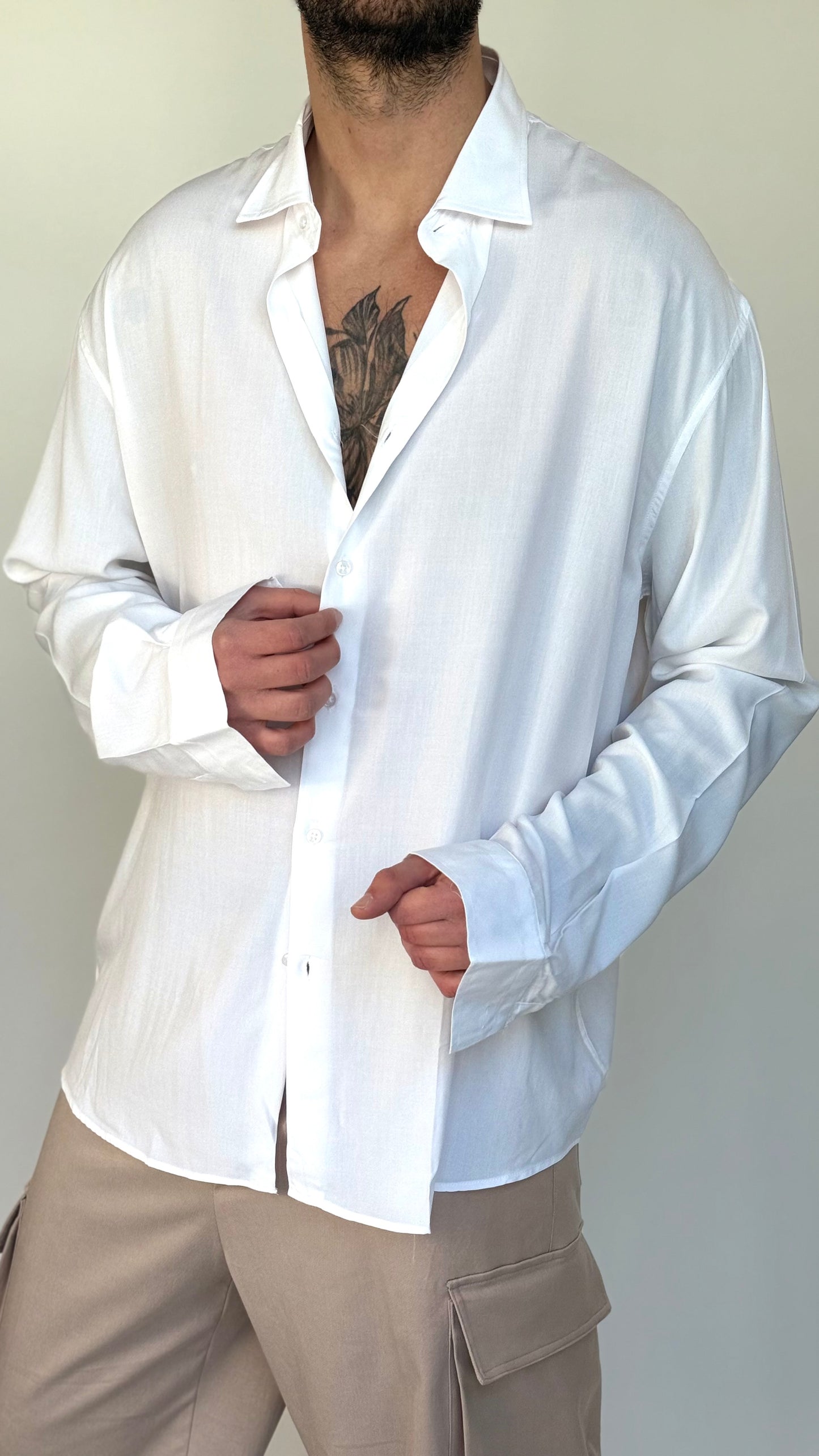 CAMICIA IN VISCOSA - BIANCA