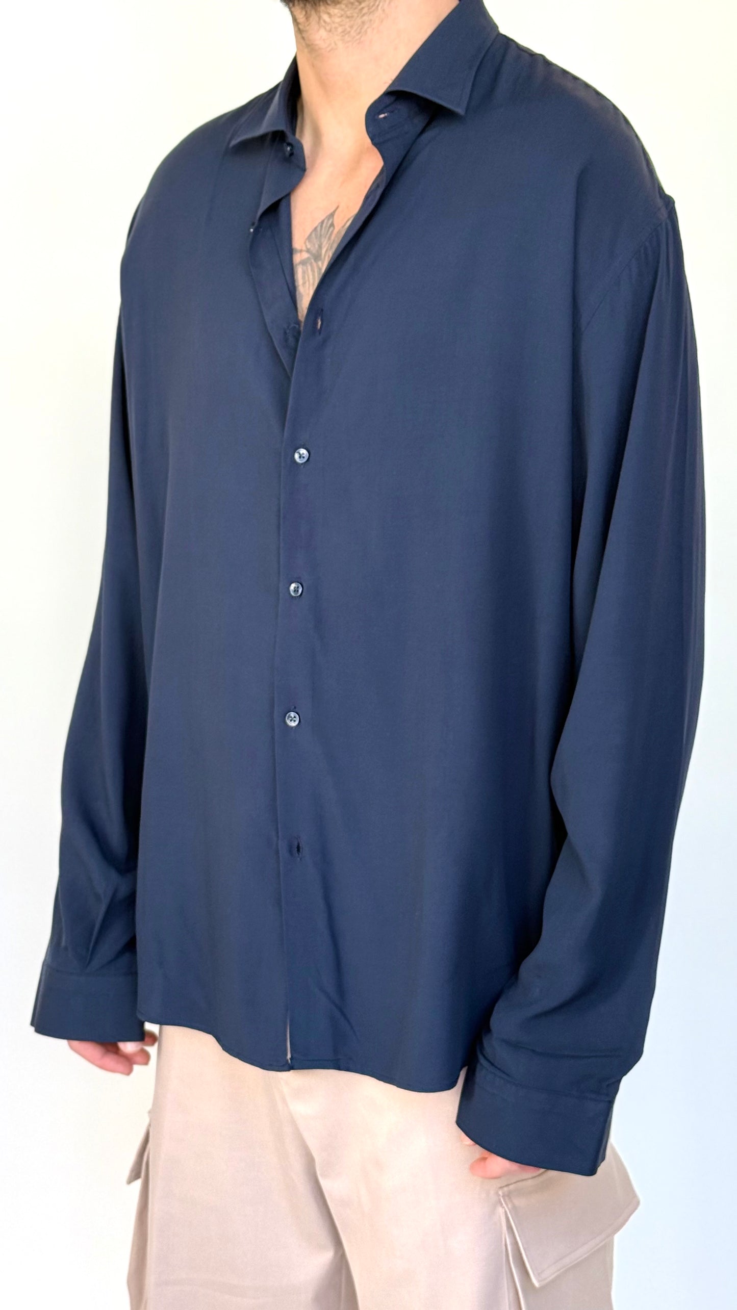 CAMICIA IN VISCOSA - BLUE
