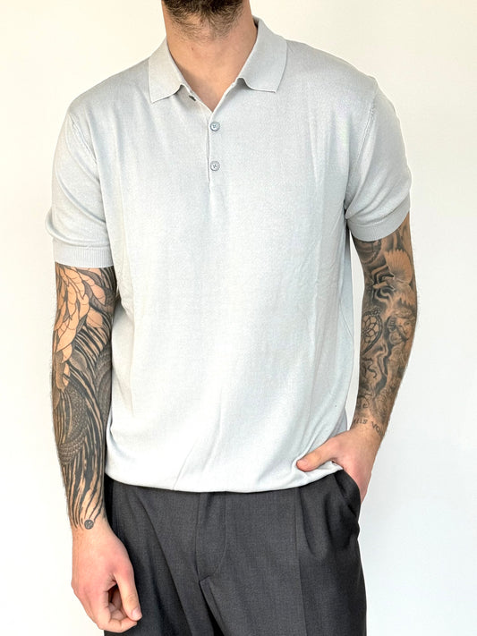 POLO BASIC IN FILO - GRIGIO PERLA