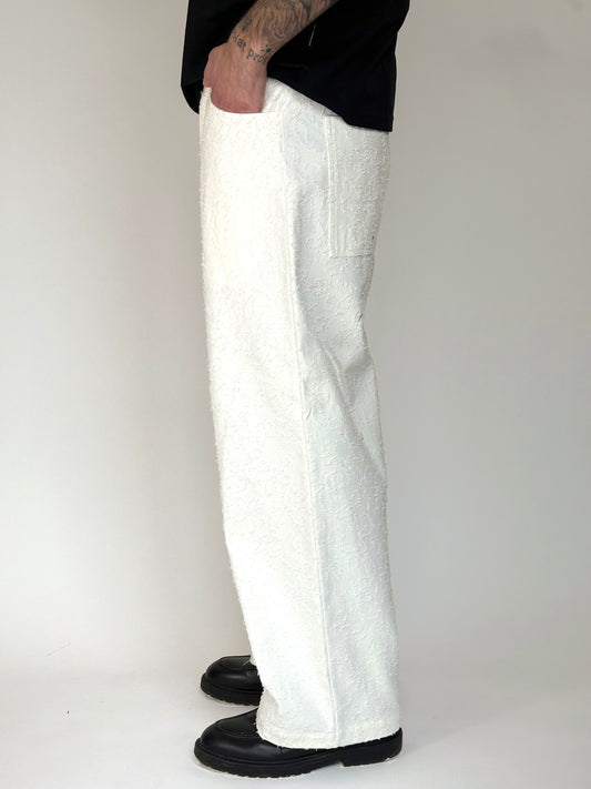 LASER WIDE DENIM - BIANCO