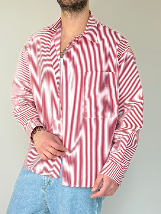 DIERRE CROP SHIRT - RIGATA ROSSA