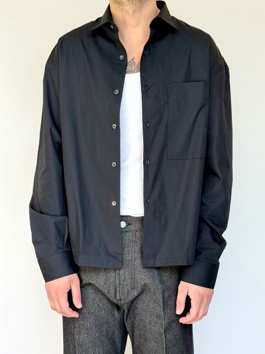 CAMICIA BOXY IN COTONE - NERA