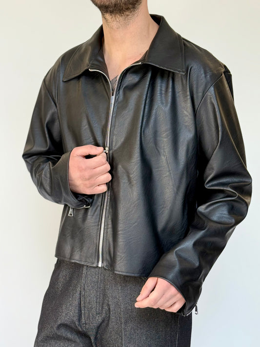 ECO LEATHER CROP JACKET