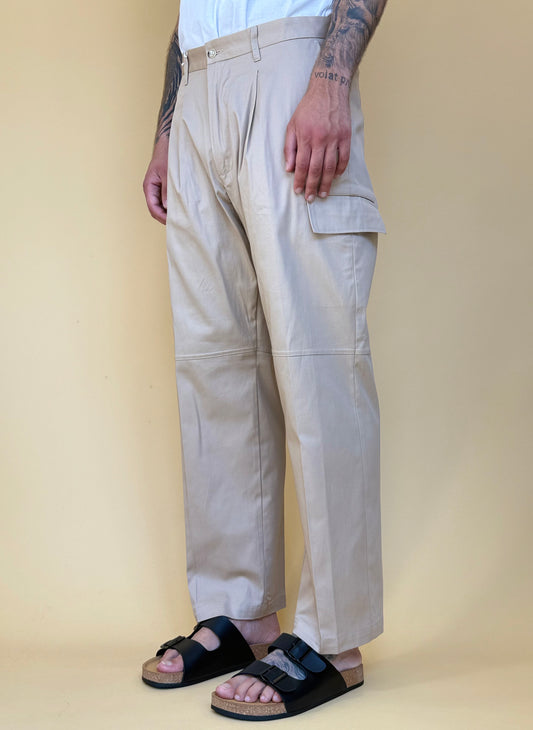 CARGO IN GABARDINA TASCHE ASIMMETRICHE - BEIGE