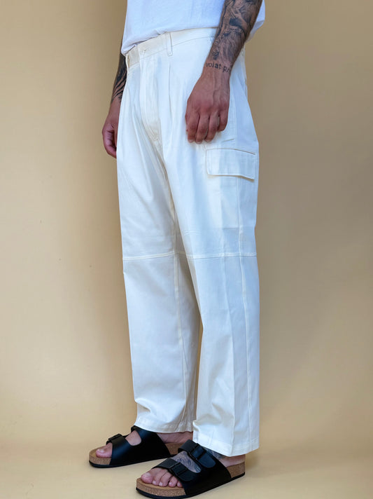 CARGO IN GABARDINA TASCHE ASIMMETRICHE - PANNA